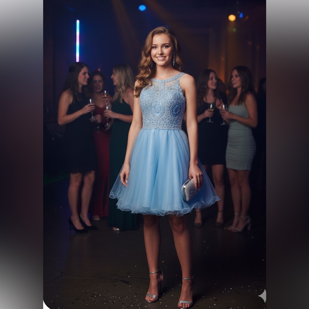 Charming Sky Blue Kids Formal Dress